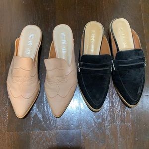 Two pairs Mi.iM loafer mules